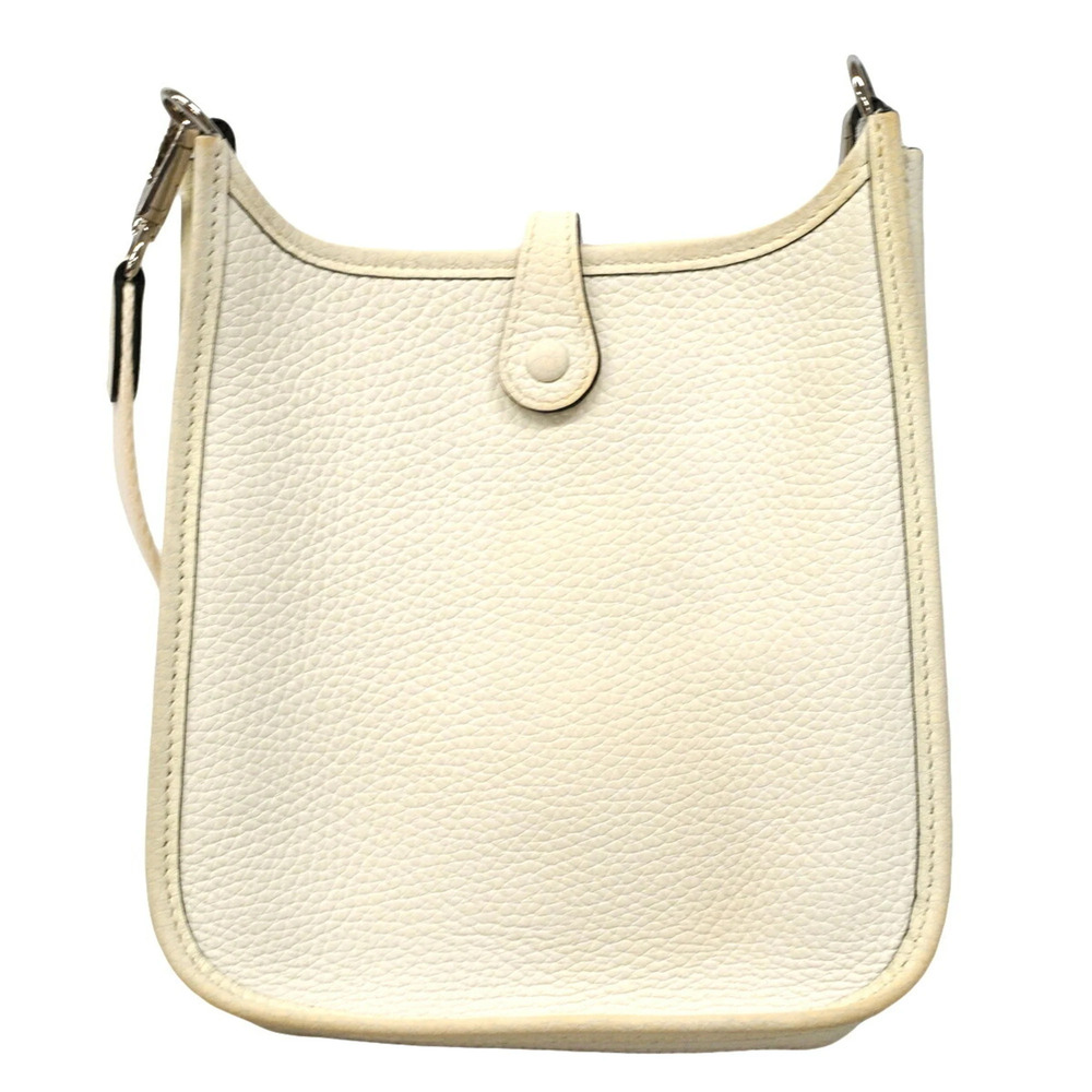 Hermes Evelyne TPM Shoulder Bag, Taurillon Clemence Leather, White, B Stamp, ... - Picture 9 of 9